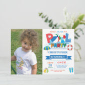 夏のプールパーティー招待状 スプラッシュ！少年 招待状 (スタンド正面)