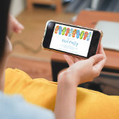 夏のプールパーティー楽しいカラフルカスタム 招待状