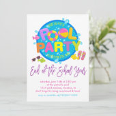 夏のプールパーティー、学年の終わりのパーティー 招待状 (スタンド正面)