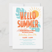 夏のプールパーティー、学校最後のパーティー 招待状 (正面)