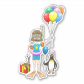 夏のプールパーティー 誕生日 シール (正面)
