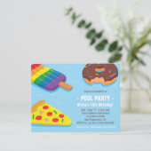 夏のプールフロート 誕生日パーティーの招待状 招待状 (スタンド正面)