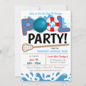 夏のプールラクロスパーティー招待状 招待状 (正面)