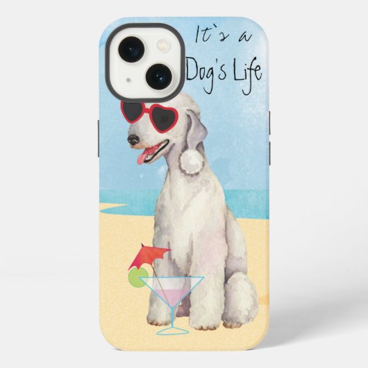 夏のベドリントンテリア iPhoneケース (裏面)