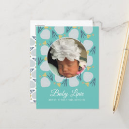 夏のベビービーチ縁どテーマ写真誕生 案内ポストカード