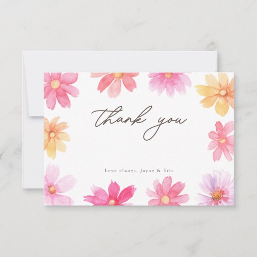 夏のベビー鮮やか開花フローラ野草 サンキューカード (正面)