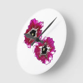 夏のペチュニア ラウンド壁時計 (傾斜)