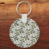 夏のペリウィンクル花のアールヌーボー植物学 キーホルダー (正面)