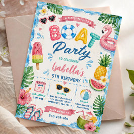 夏のボート誕生日パーティー 招待状
