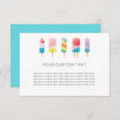 夏のポップシクルアイスクリーム誕生日パーティー エンクロージャーカード (正面/裏面)