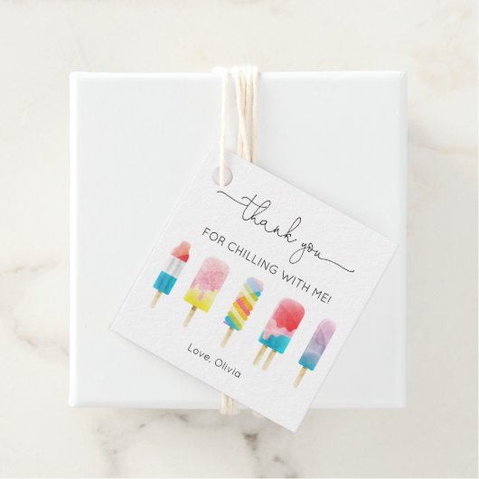夏のポップシクルアイスクリーム誕生日パーティー フェイバータグ (インサイチュ)