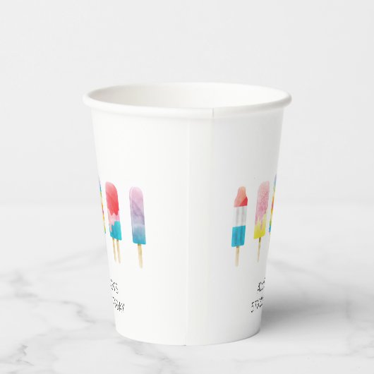 夏のポップシクルアイスクリーム誕生日パーティー 紙コップ (右)