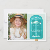 夏のポップシクル キッズ バースデー フォト サンキューカード (正面)