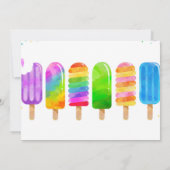 夏のポップ・アートのアイスクリームガール誕生日パーティーに 招待状 (裏面)