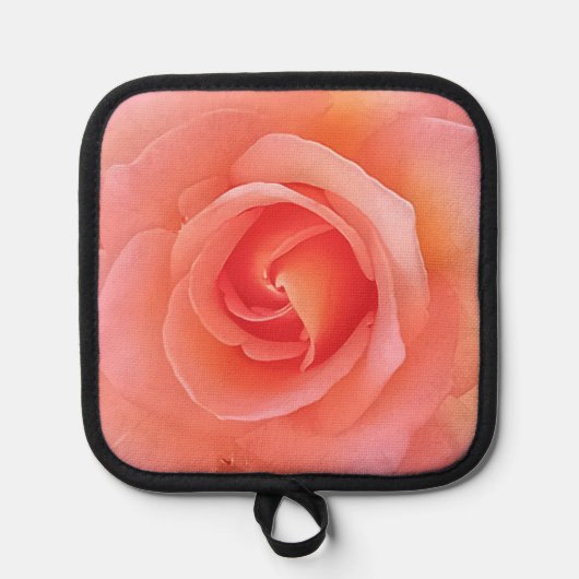 夏のポップ・アートのサンゴバラ花写真 鍋敷き (正面)