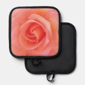 夏のポップ・アートのサンゴバラ花写真 鍋敷き (正面/裏面)