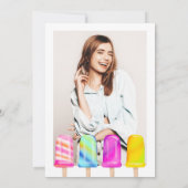 夏のポップ・アートの冷たいアイスクリーム写真Sweet 16 招待状 (裏面)