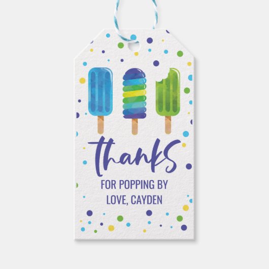 夏のポップ・アートの誕生日ギフトラベル ギフトタグ (正面)