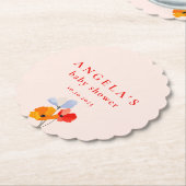 夏のポピーの赤ちゃんシャワー ペーパーコースター (アングル)