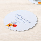 夏のポピーの赤ちゃんシャワー ペーパーコースター (アングル)