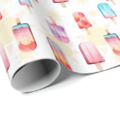 夏のポプシクル模様 ラッピングペーパー (ロールコーナー)