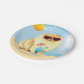 夏のポメラニア犬 ペーパープレート (アングル)