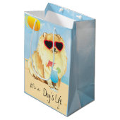 夏のポメラニア犬 ミディアムペーパーバッグ (正面アングル)