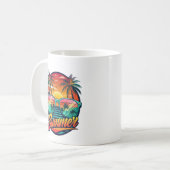 夏のマグカップ – サングラスに反射する熱帯の夕日 コーヒーマグカップ (正面左)