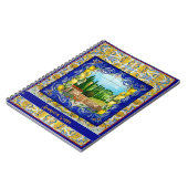 夏のマジイタリアンリカの青いタイル柑橘類モノグラム ノートブック (左側)