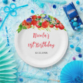 夏のミックスベリー誕生日 ペーパープレート (パーティー)