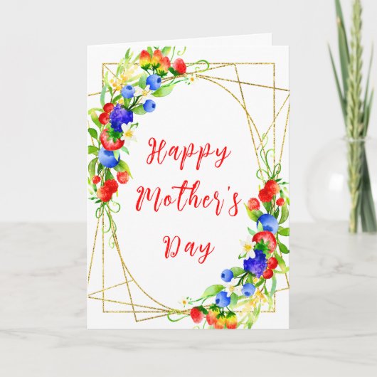 夏のミックスベリー ハッピーマザーズデー カード (正面)
