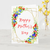 夏のミックスベリー ハッピーマザーズデー カード (黄色い花)
