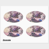 夏のムーンパープルフェアリーのシール 楕円形シール (シート)