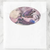 夏のムーンパープルフェアリーのシール 楕円形シール (バッグ)