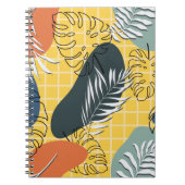 夏のメンフィスのシームレスなパターン、抽象芸術の形状 ノートブック (正面)