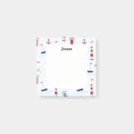 夏のモダンビーチ模様船 ポストイット