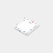 夏のモダンビーチ模様船 ポストイット (アングル)