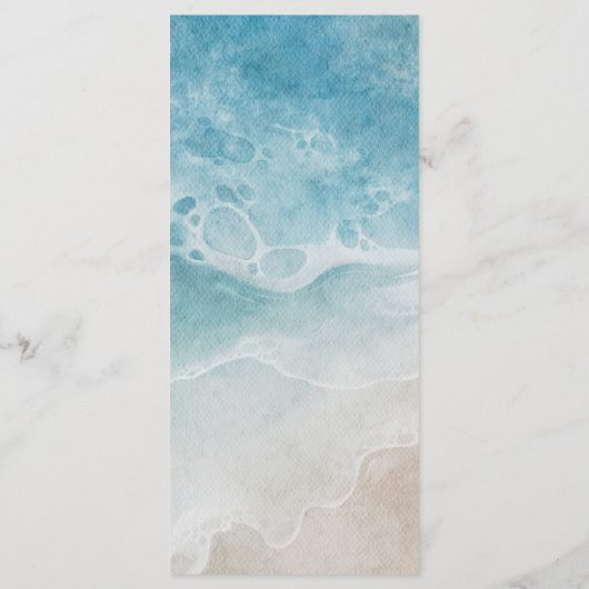 夏のモダンビーチ結婚式メニューカード メニュー (裏面)