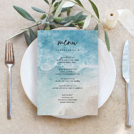 夏のモダンビーチ結婚式メニューカード メニュー