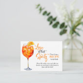 夏のモダンブライダルシャワーエレガントレシピ要求 エンクロージャーカード (スタンド正面)