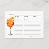 夏のモダンブライダルシャワーエレガントレシピ要求 エンクロージャーカード (裏面)