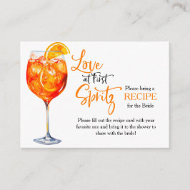 夏のモダンブライダルシャワーエレガントレシピ要求 エンクロージャーカード