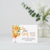 夏のモダンブライダルシャワーエレガントレシピ要求 エンクロージャーカード (スタンド正面)