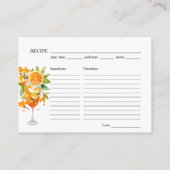 夏のモダンブライダルシャワーエレガントレシピ要求 エンクロージャーカード (裏面)