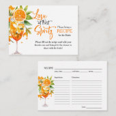 夏のモダンブライダルシャワーエレガントレシピ要求 エンクロージャーカード (正面/裏面)