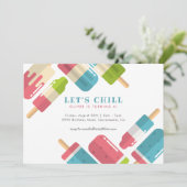 夏のモダンポプシクルキッズバースデーパーティー 招待状 (スタンド正面)