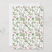 夏のモダンワイルドフラワーの水の色のスクリプト結婚の 招待状 (裏面)