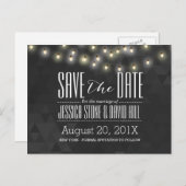 夏のモダン文字列ライトウェディング日付を保存 案内ポストカード (正面/裏面)