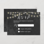 夏のモダン文字列ライトウェディングRSVP 出欠カード (正面/裏面)