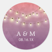 夏のモダン文字列ライトパープル結婚式の引き出物 ラウンドシール (正面)